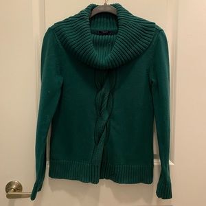 Teal Green Cowl Neck Sweater